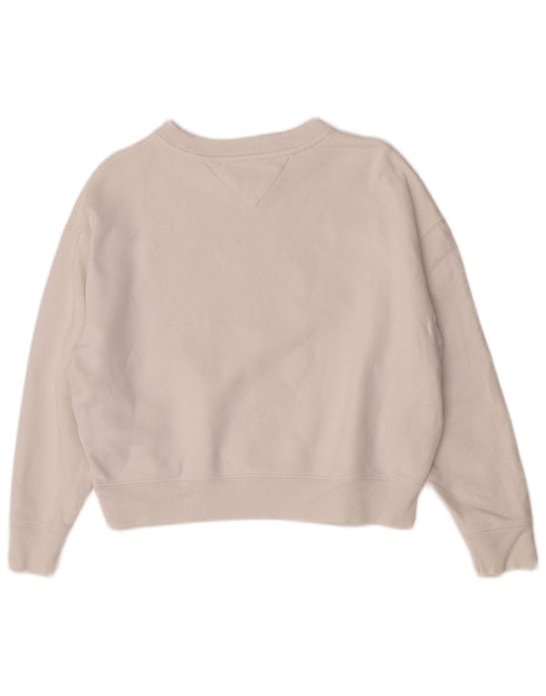 Tommy Hilfiger Γυναικεία φούτερ υπερμεγέθη Jumper UK 2 2XS Λευκό βαμβακερό