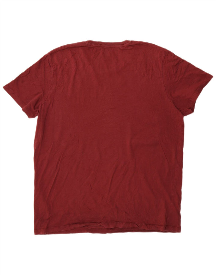 Jack & Jones Ανδρικό γραφικό T-Shirt Top XL Maroon Cotton