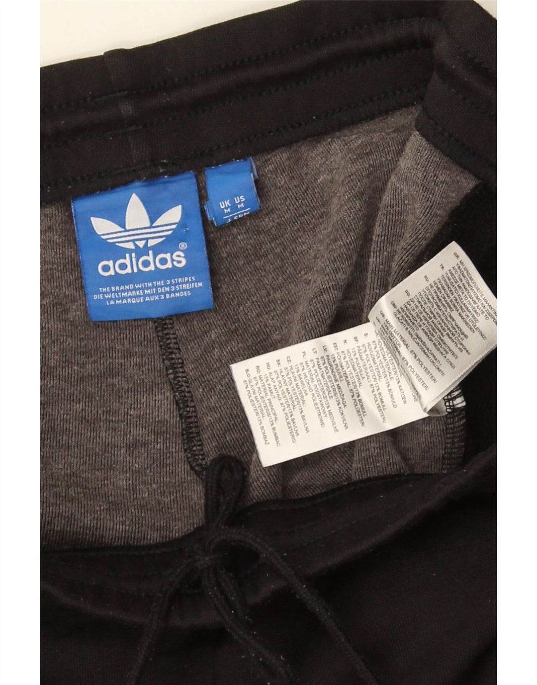 Ανδρική φόρμα αθλητικής φόρμας Adidas γραφικά, μεσαίο μαύρο χρώμα, πολυεστέρας