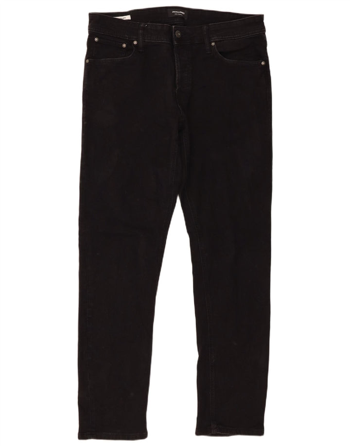 Jack & Jones Ανδρικό Slim Jeans W34 L32 Μαύρο βαμβακερό