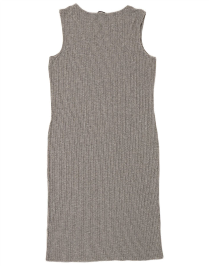 Marks & Spencer Γυναικείο Αμάνικο Bodycon Φόρεμα UK 12 Μεσαίο γκρι βισκόζη
