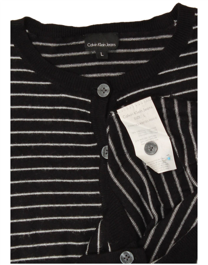 CALVIN KLEIN JEANS Γυναικεία ζακέτα πουλόβερ 11-12 ετών μεγάλο μαύρο ριγέ