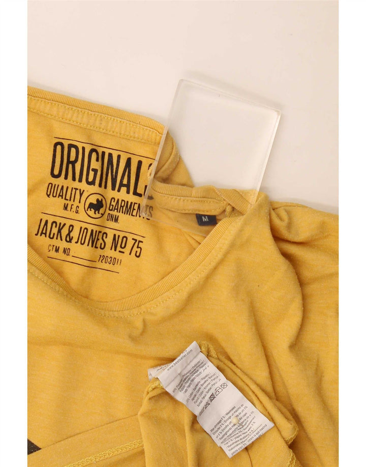 Ανδρικό γραφικό μπλουζάκι Jack & Jones Τοπ μεσαίου κίτρινου πολυεστέρα