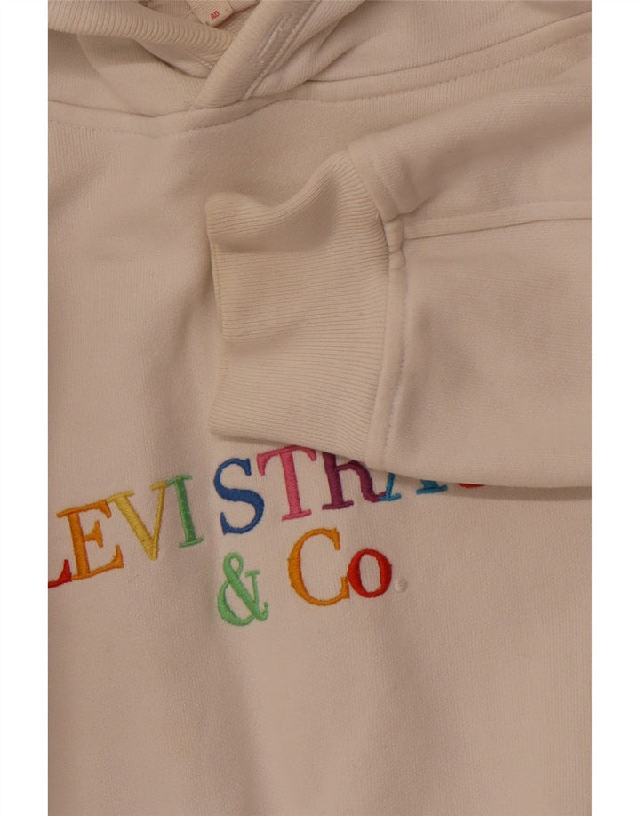 Γυναικείο LEVI'S Oversized Graphic Hoodie Jumper UK 14 Medium Off White