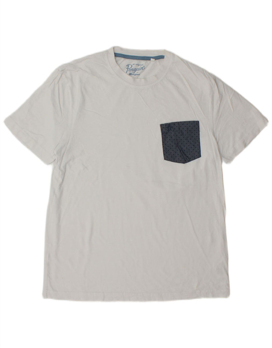 Ανδρικό T-Shirt PENGUIN Top μεγάλο λευκό βαμβακερό με στίγματα