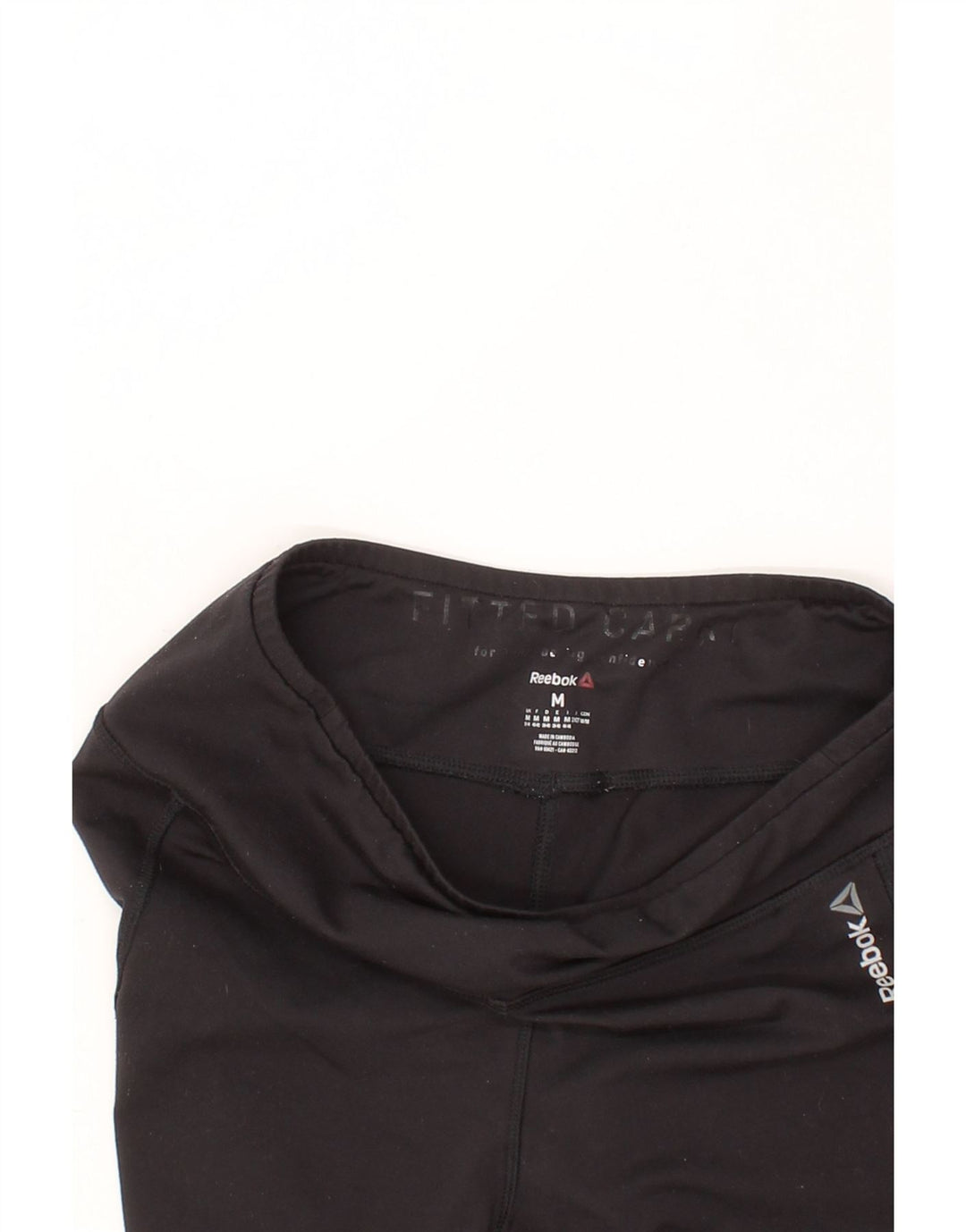 REEBOK Womens Capri Leggings UK 14 Medium  Black Polyester Vintage Reebok and Second-Hand Reebok from Messina Hembry 