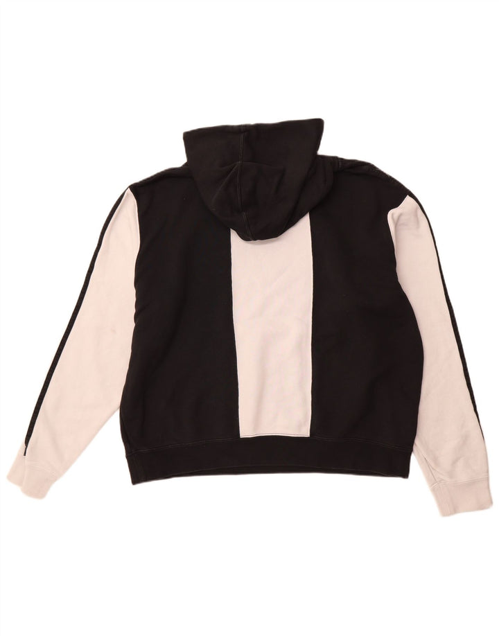 Ανδρικό γραφικό κουκούλα ADIDAS, μεγάλο μαύρο χρώμα, βαμβακερό