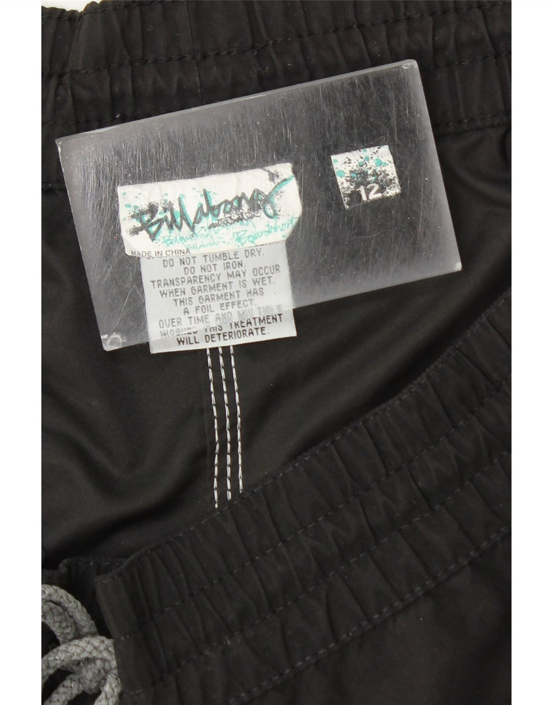 BILLABONG Γυναικείο γραφικό σορτς κολύμβησης US 12 μεγάλο μαύρο πολυεστέρα