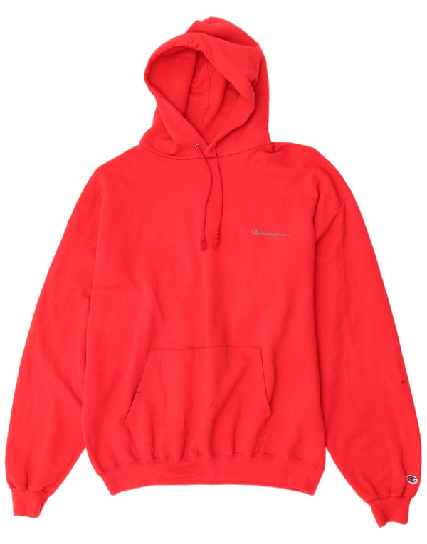 Champion Mens Hoodie Jumper XL Red Cotton