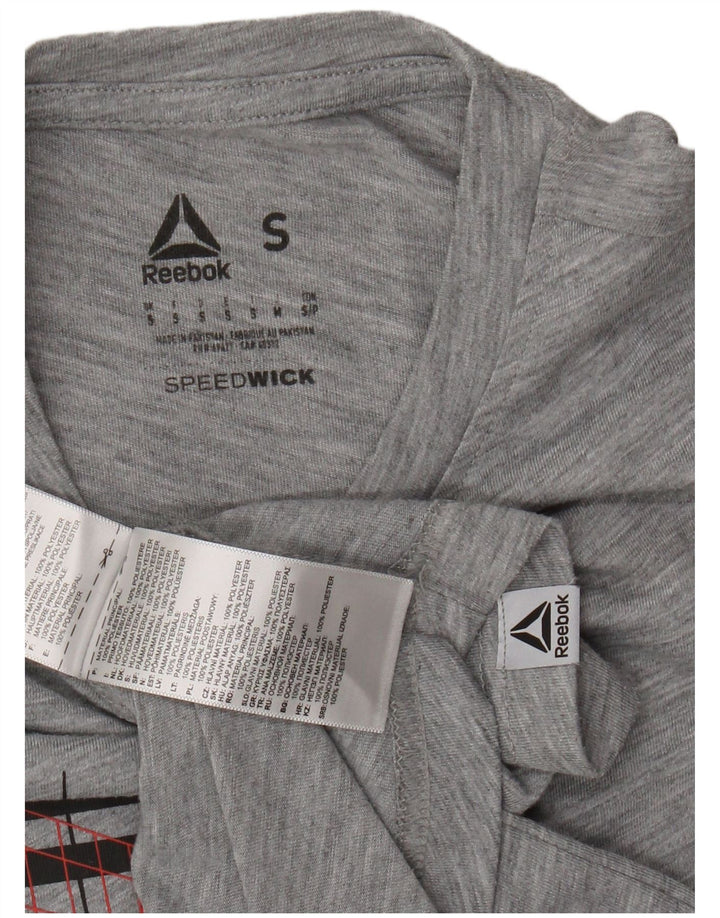 Ανδρικό γραφικό μπλουζάκι REEBOK Top Small Grey Flecked Polyester