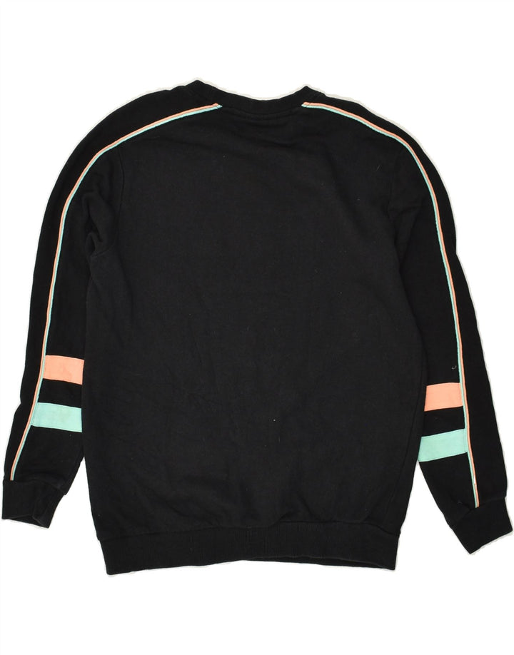 FILA Womens Graphic Sweatshirt Jumper UK 6 XS Black Cotton | Vintage Fila | Thrift | Second-Hand Fila | Used Clothing | Messina Hembry 