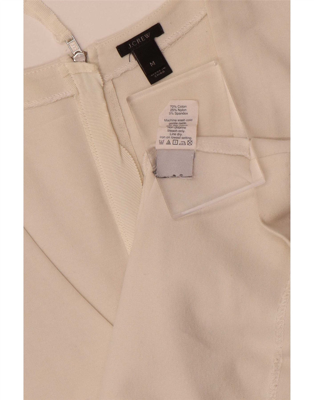 J. Crew Γυναικεία Αμάνικη Μπλούζα Τοπ UK 12 Μεσαίο Λευκό Βαμβακερό