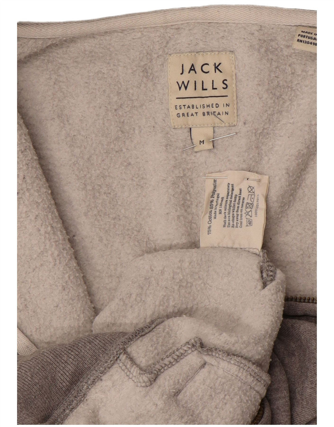 Ανδρικό πουλόβερ με κουκούλα με φερμουάρ Jack Wills Βαμβακερό μεσαίο γκρι