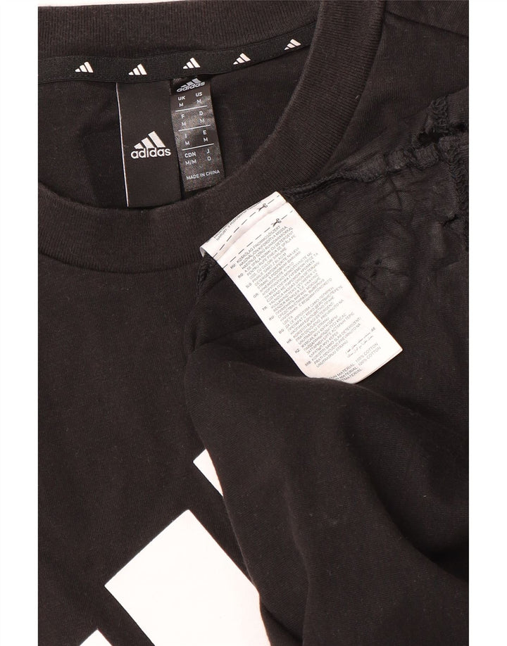 Ανδρικό γραφικό T-Shirt Adidas Top Μεσαίο μαύρο βαμβακερό