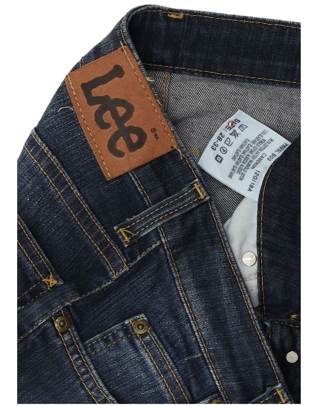 Lee Womens Cameron Bootcut Jeans W28 L33 Navy Blue Cotton