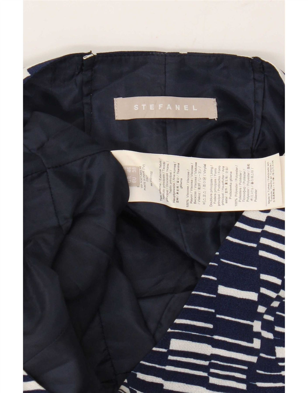 Stefanel Γυναικείο Αμάνικο Φόρεμα με θήκη EU 38 Medium Navy Blue γεωμετρικό