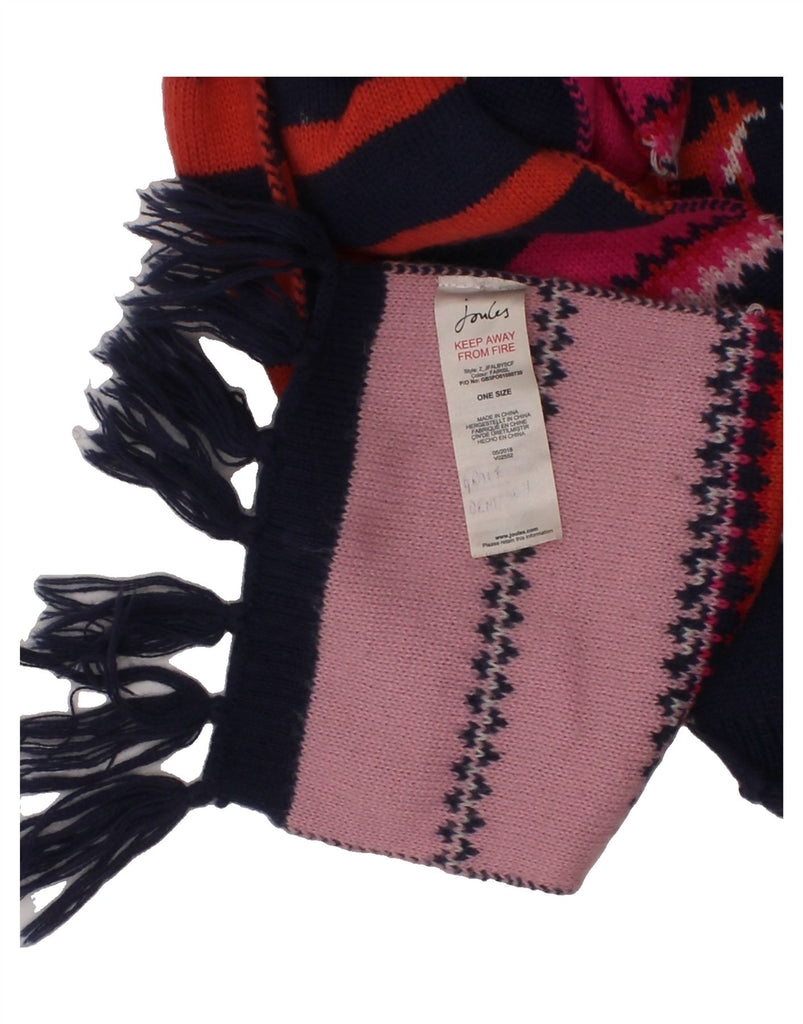 JOULES Girls Rectangle Scarf One Size Multicoloured Striped Acrylic Vintage Joules and Second-Hand Joules from Messina Hembry 