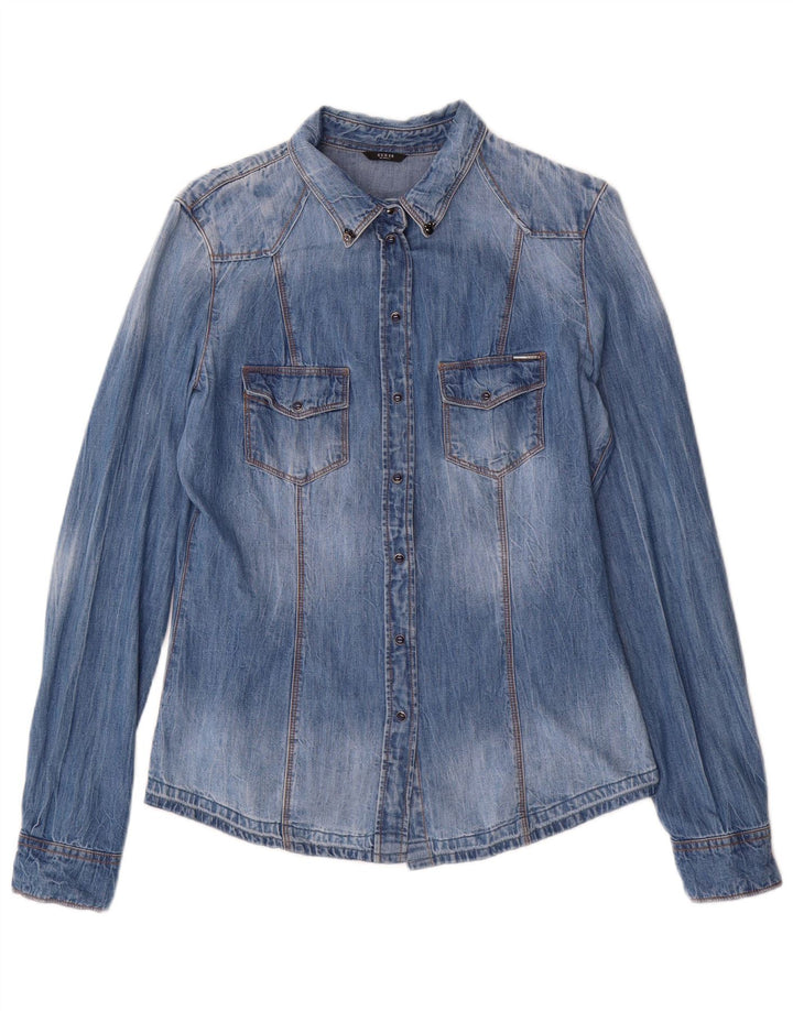 GUESS Γυναικείο τζιν πουκάμισο UK 14 Medium Blue Floral