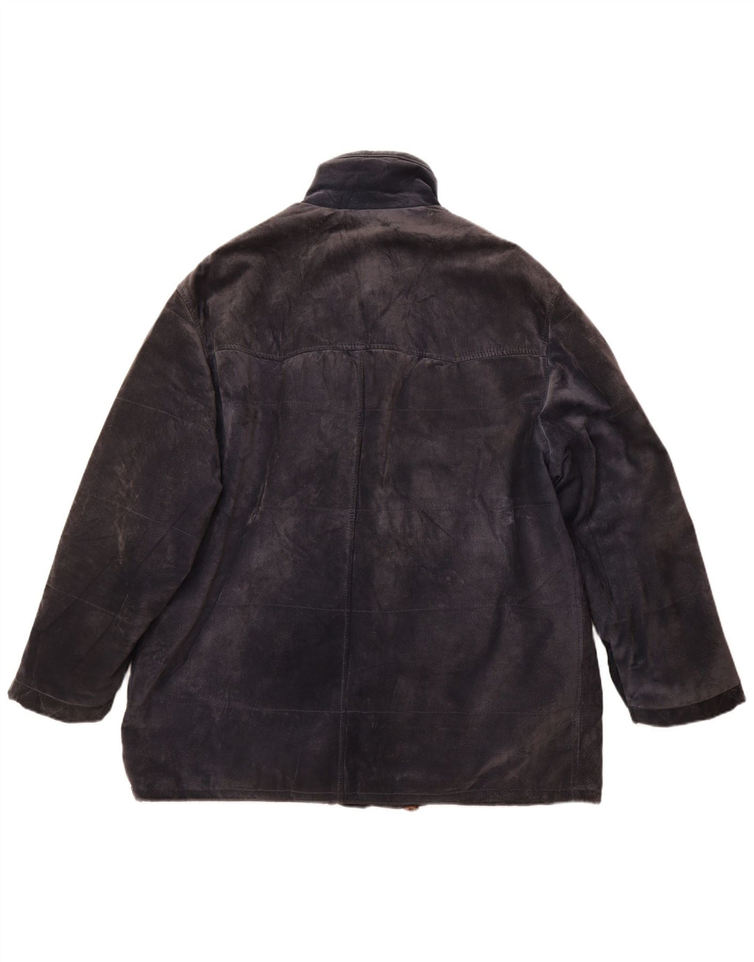 Vintage Ανδρικό Suede Ανεμοδαρικό Παλτό IT 52 XL Navy Blue δέρμα