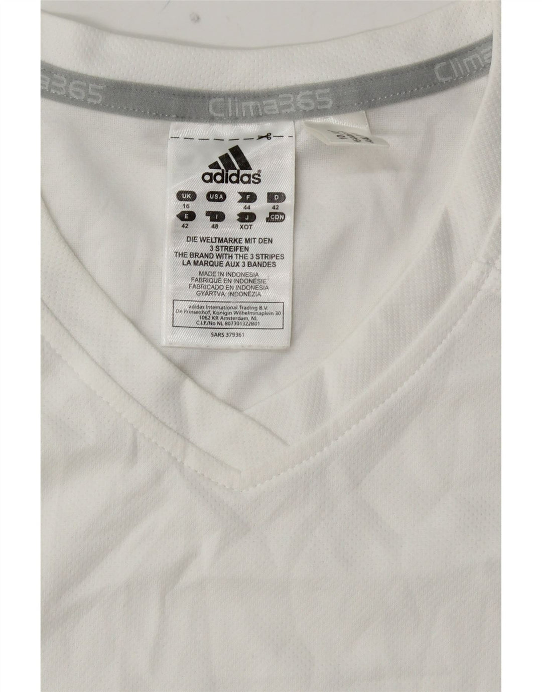 Γυναικείο μπλουζάκι ADIDAS Clima 365 Top UK 16 Large White Colourblock