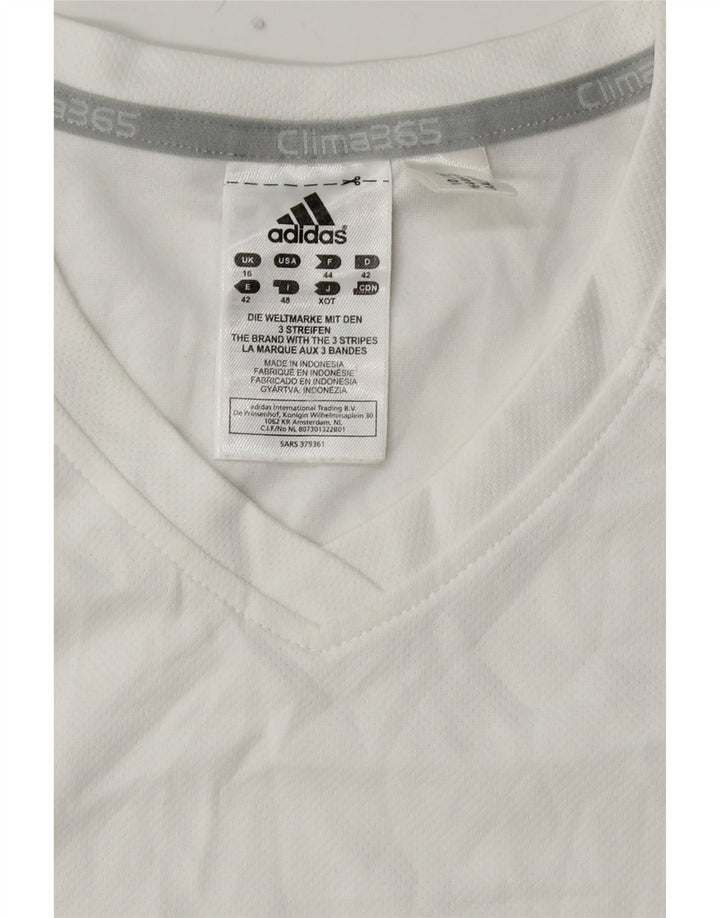Γυναικείο μπλουζάκι ADIDAS Clima 365 Top UK 16 Large White Colourblock