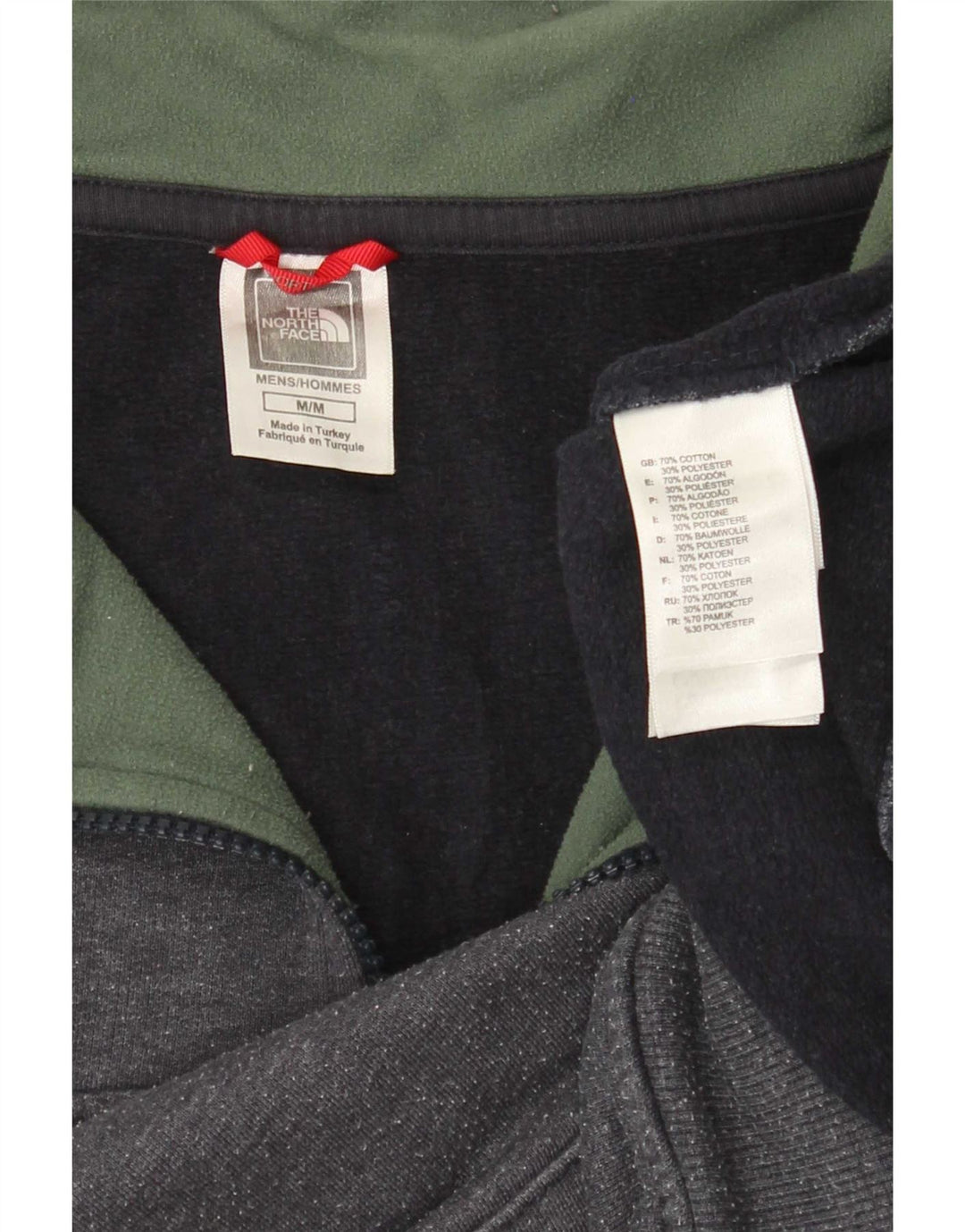 Ανδρικό φούτερ με φερμουάρ North Face, μεσαίο βαμβακερό γκρι
