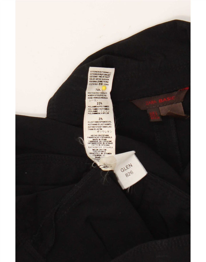 Zara Γυναικείο Bomber Jacket UK 14 Large Black Viscose