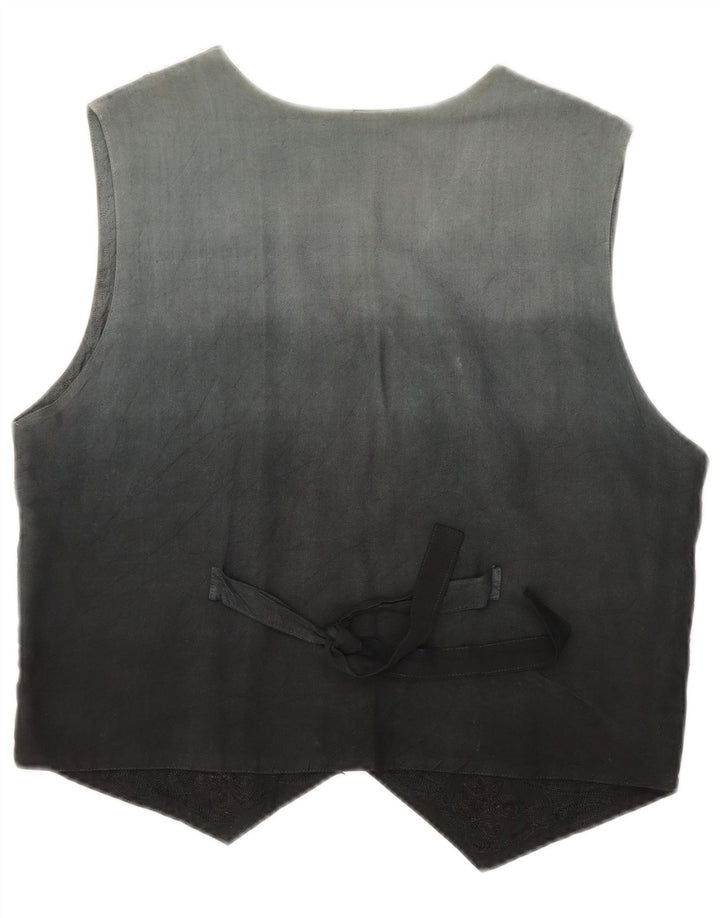 VINTAGE Γυναικείο Γιλέκο UK 16 Large Black Floral