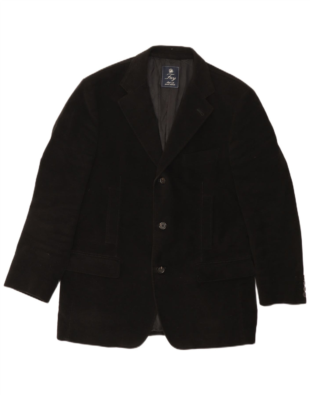 Fay Ανδρικό Μπουφάν Blazer 3 Κουμπιών IT 52 XL Μαύρο Βαμβακερό