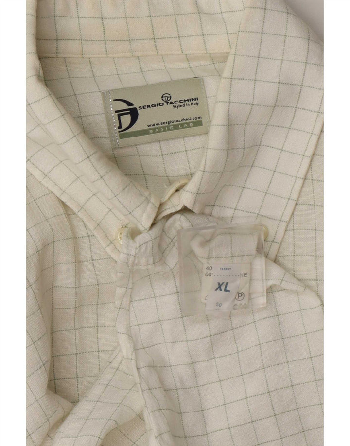 Ανδρικό πουκάμισο Sergio Tacchini XL Λευκό λινό