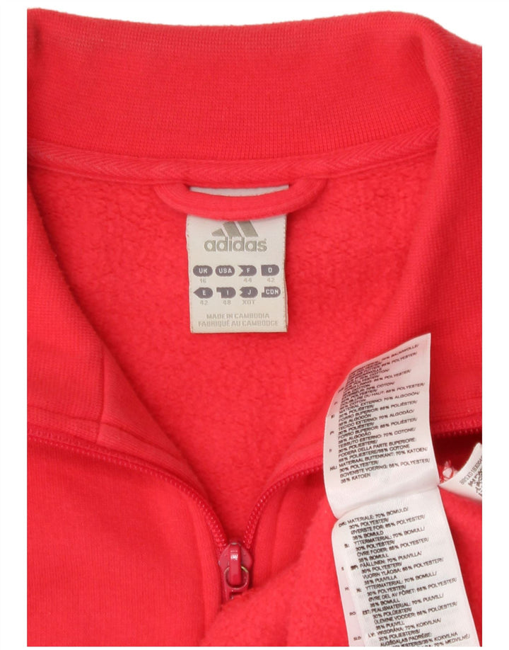 Γυναικεία αθλητική φόρμα Adidas Top Jacket UK 16 μεγάλο κόκκινο βαμβακερό
