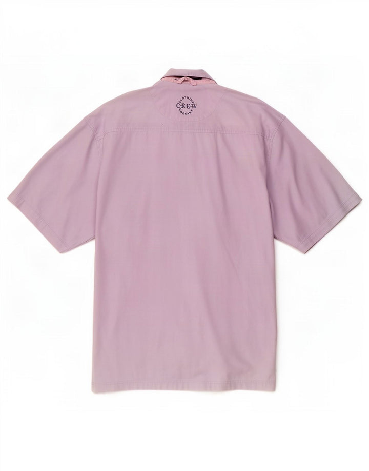 Ανδρικό κοντομάνικο πουλόβερ πουκάμισο Crew Clothing XL Μωβ βαμβακερό