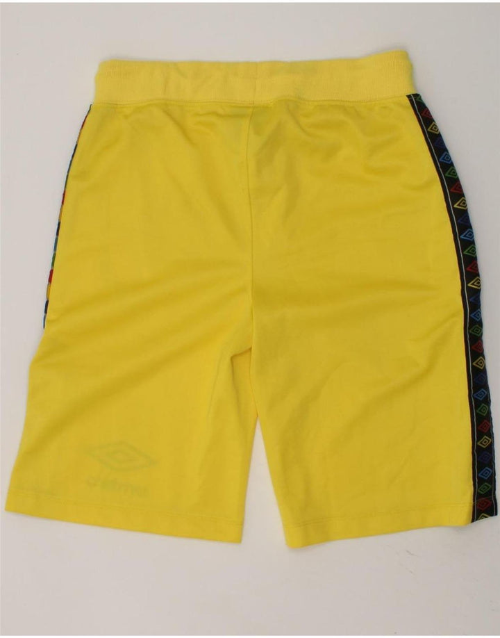 UMBRO Boys Graphic Sport Shorts 11-12 Years Large  Yellow Polyester | Vintage Umbro | Thrift | Second-Hand Umbro | Used Clothing | Messina Hembry 
