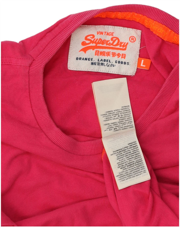 Superdry Γυναικείο T-Shirt Top μεγάλο ροζ βαμβακερό
