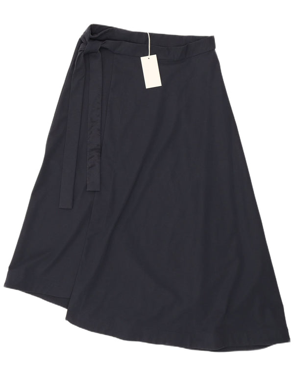 Cos Womens High Waist Asymmetric Wrap Skirt Small W29 Navy Blue Lyocell