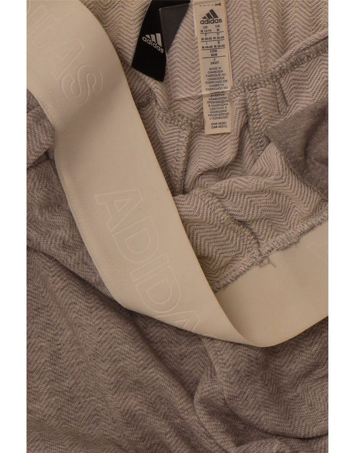 Γυναικεία αθλητική φόρμα ADIDAS γραφικά παντελόνια UK 12/14 Medium Grey Chevron