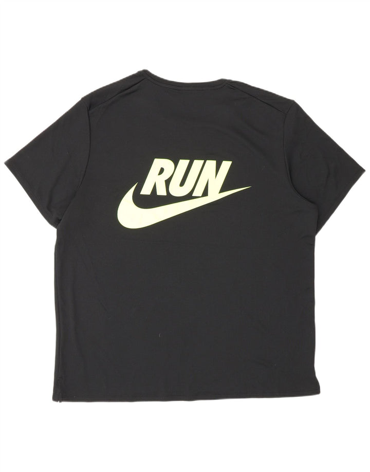Ανδρικό γραφικό μπλουζάκι Nike Dri Fit, μαύρο πολυεστέρα