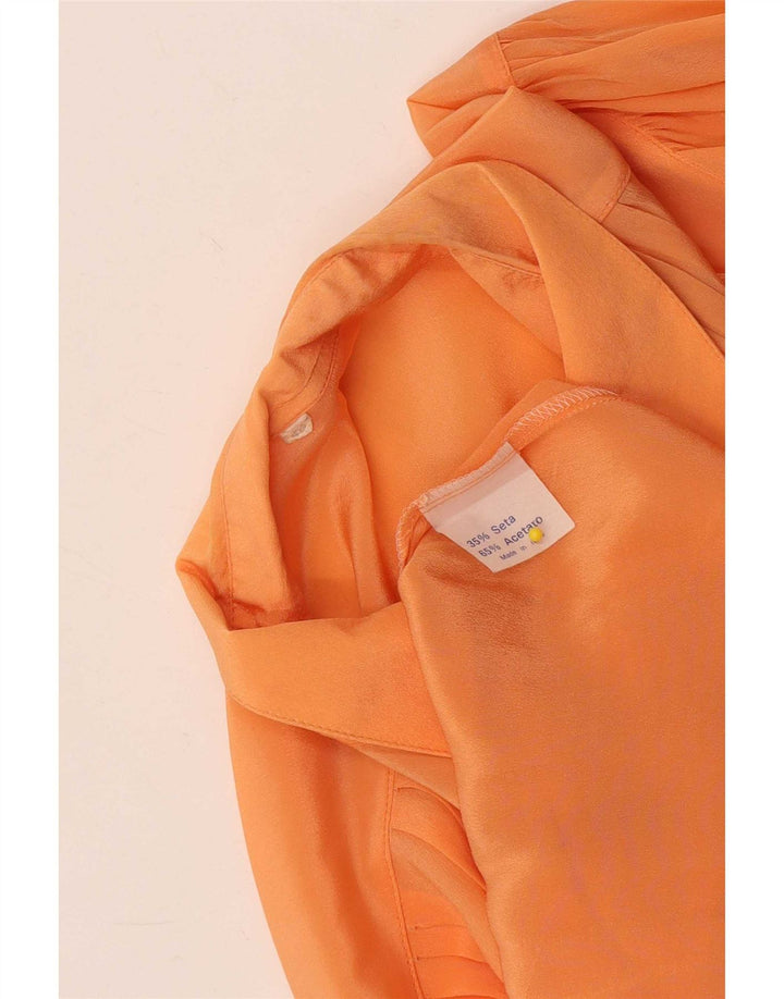 Vintage Γυναικεία Relaxed Fit See Through Μπλούζα EU 40 Medium Orange