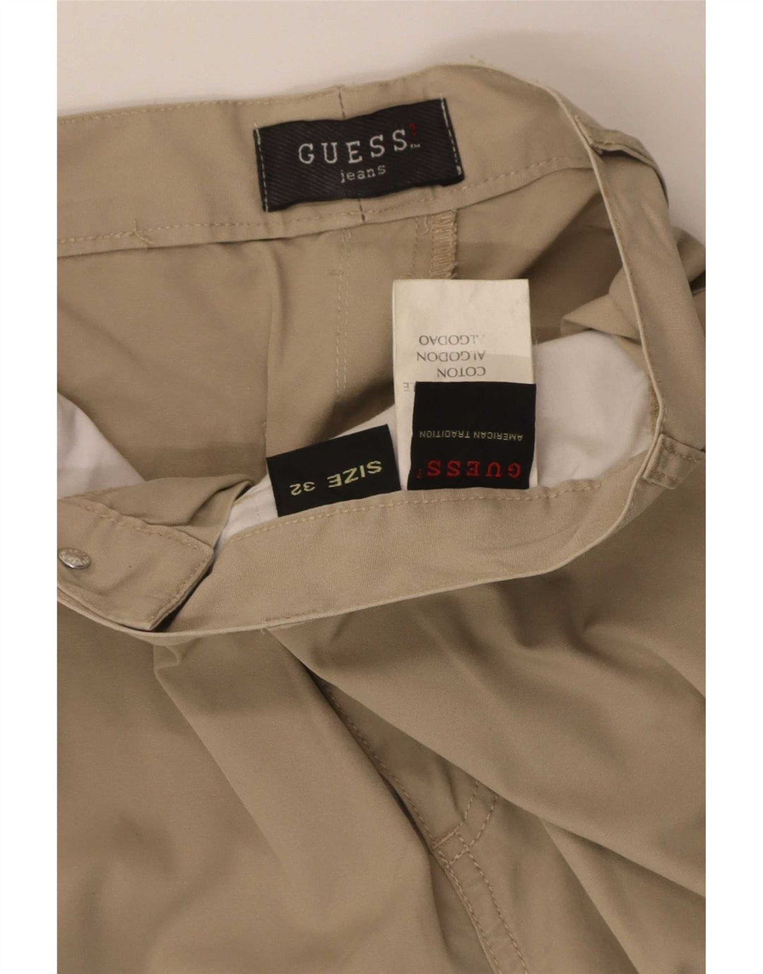 Ανδρικό παντελόνι Guess Straight Cargo W32 L30 Μπεζ βαμβακερό