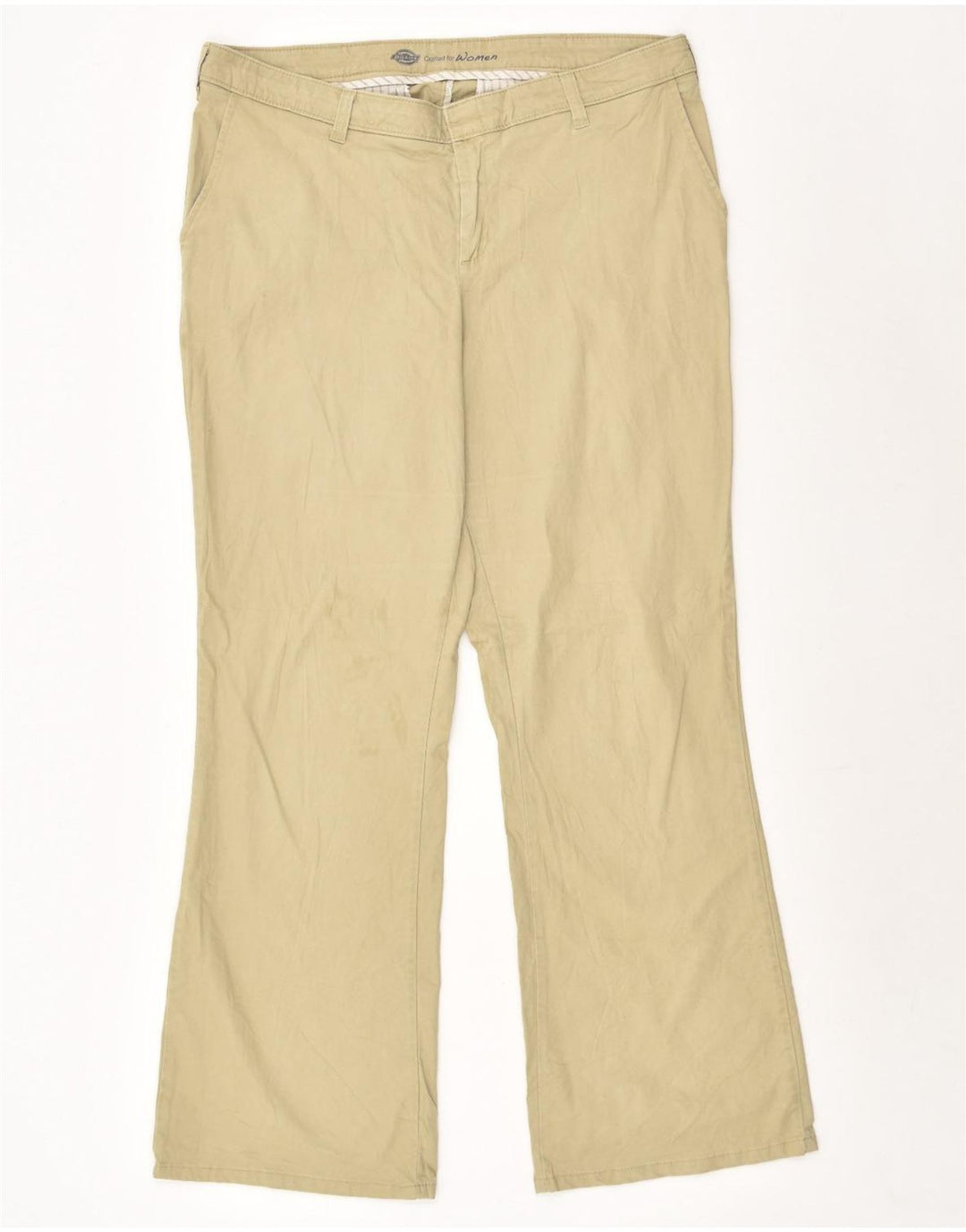 DICKIES Womens Slim Bootcut Chino Trousers US 14 XL W36 L31 Beige Cotton | Vintage Dickies | Thrift | Second-Hand Dickies | Used Clothing | Messina Hembry 