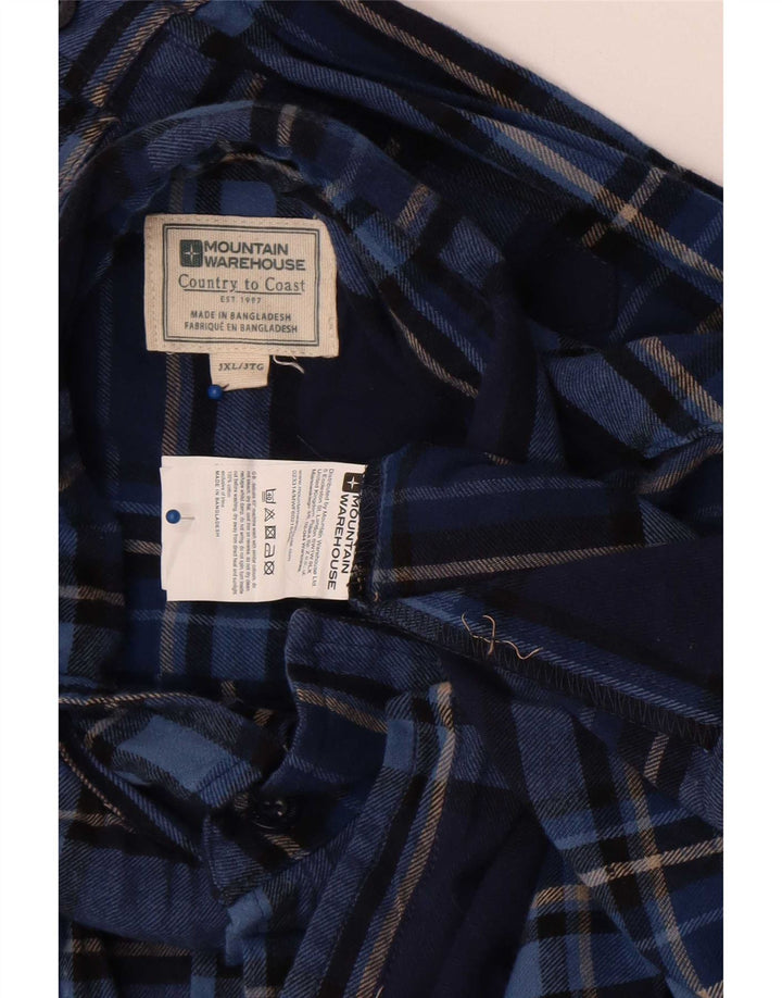 Ανδρικό φανελένιο πουκάμισο Mountain Warehouse 3XL Blue Check Cotton