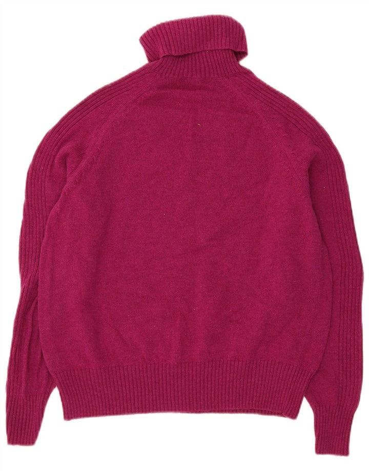 Marks & Spencer Γυναικείο πουλόβερ με ρολό λαιμόκοψη UK 16 Large Pink Lambswool