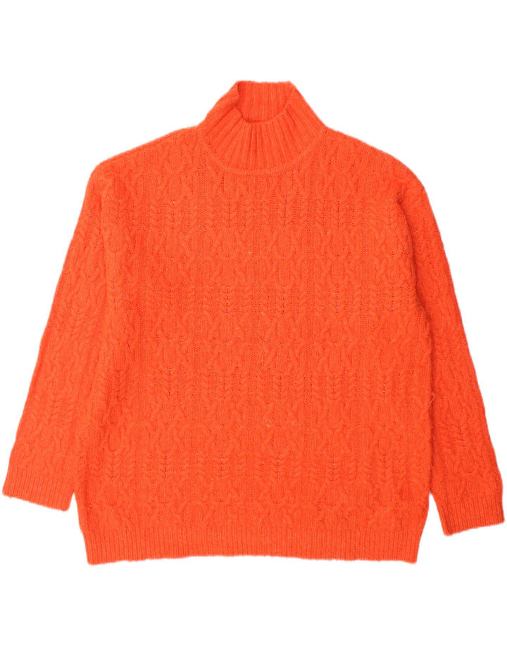 Marks & Spencer Γυναικείο πουλόβερ με λαιμό χελώνα UK 14 Medium Orange