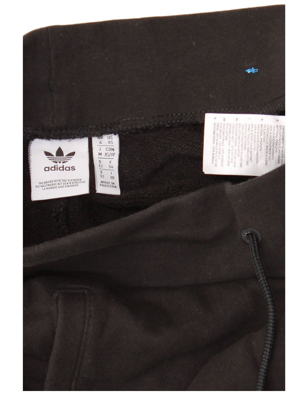 Γυναικεία αθλητική φόρμα ADIDAS Παντελόνι Joggers UK 6 XS Μαύρο βαμβακερό