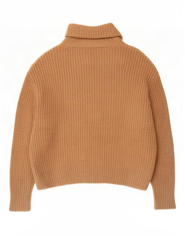 Zara γυναικείο πουλόβερ με ρολό λαιμόκοψη UK 10 Small ακρυλικό μπεζ