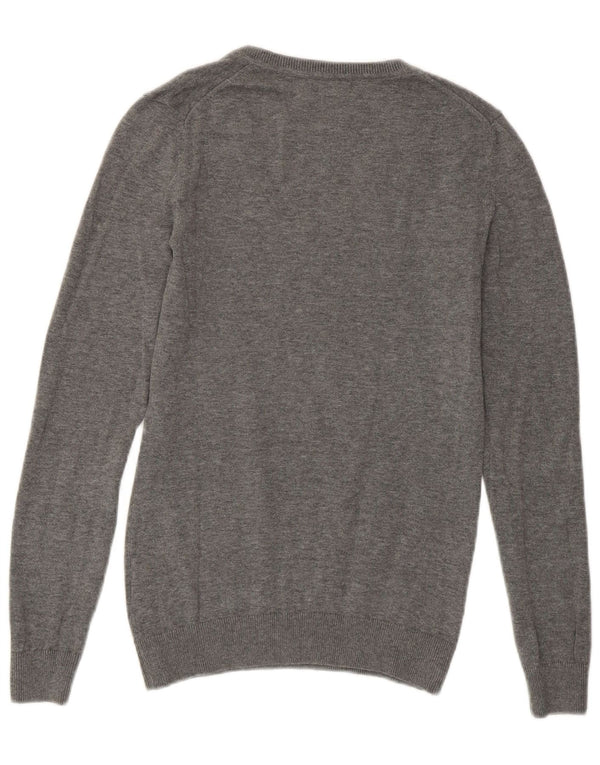 TOMMY HILFIGER Γυναικείο πουλόβερ με λαιμόκοψη με V λαιμόκοψη UK 6 XS Grey Argyle/Diamond