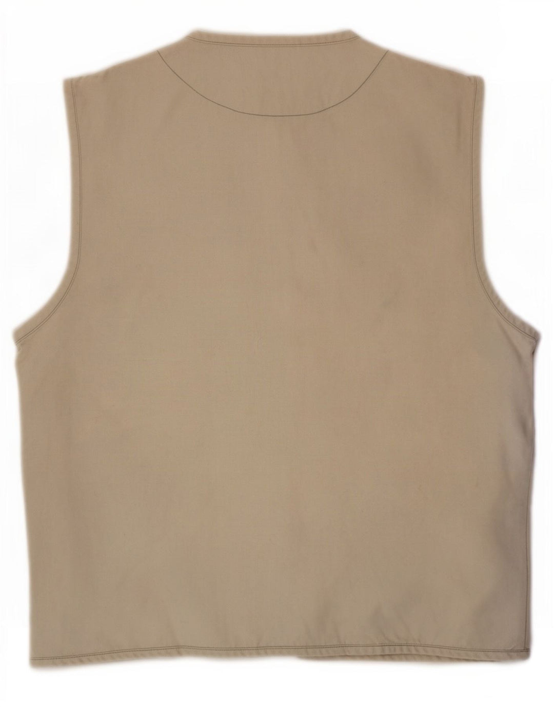 Vintage Womens Utility Gilet UK 14 Medium Beige Βαμβακερό