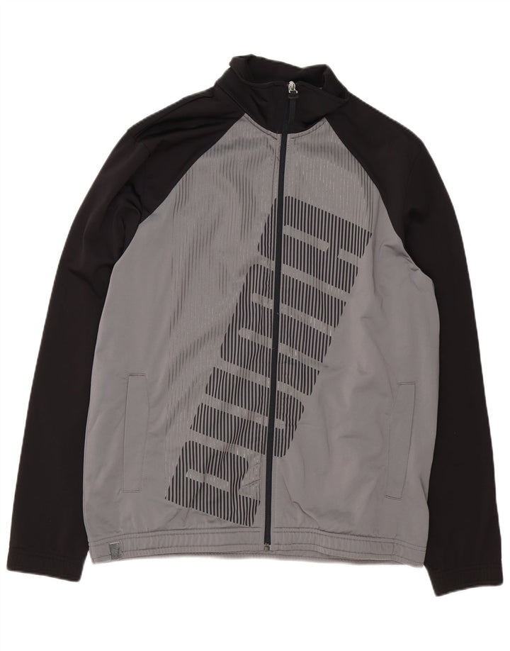 Ανδρική φόρμα αθλητικής φόρμας Puma με γραφικά Loose Fit Top Jacket Small Grey Colourblock