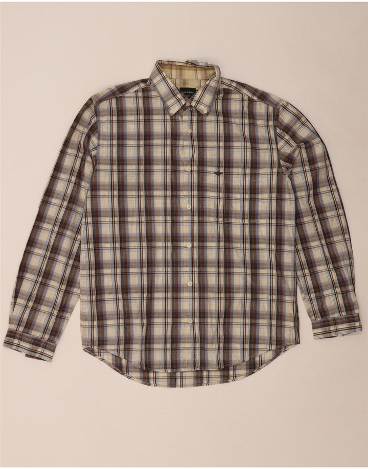 Ανδρικό πουκάμισο Dockers 42/44 Large Brown Check Cotton