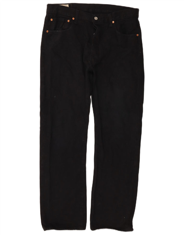 Levi's Mens 501 Straight Jeans W34 L30 Μαύρο βαμβακερό